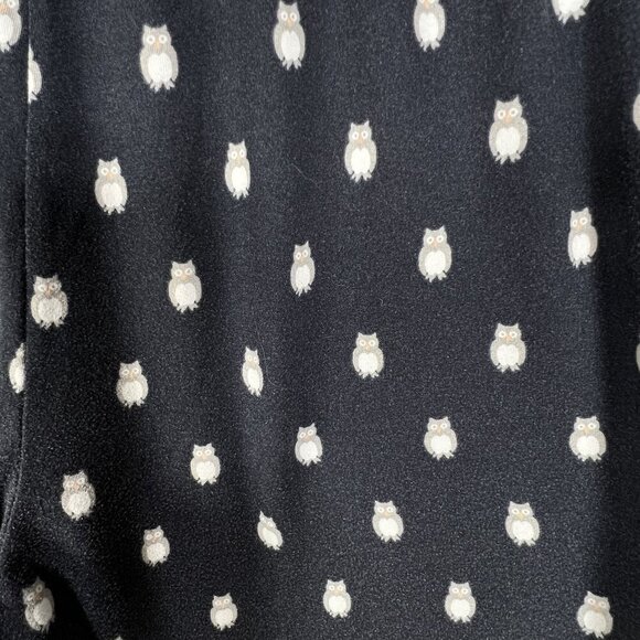 Kate Spade Womens S Navy Blue Owl Henley Jogger PJ Set Long Sleeves Button Front - Picture 8 of 16